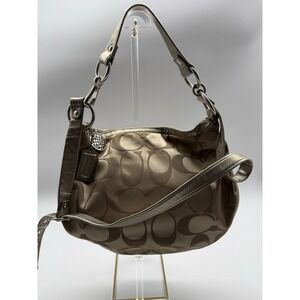 COACH Signature Large Tan Hobo‎ Shoulder Bag 12676